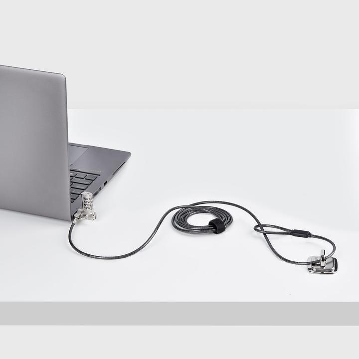 Produktbild StarTech COM Universal Laptopschloss 2m Serialisiertes Sicherheitsschloss Noble Wedge/Nano/K-Slot Ko