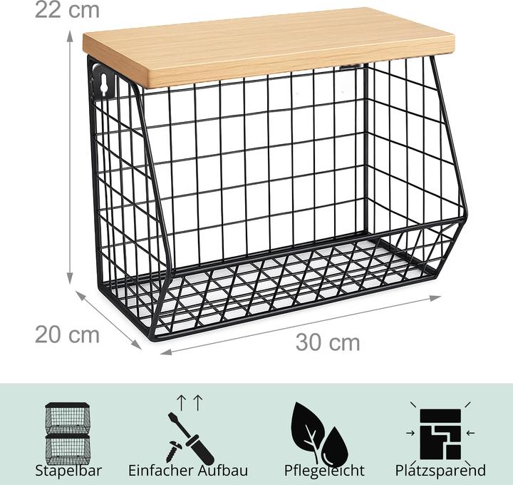 Produktbild Relaxdays Obstkorb Wandregal