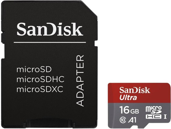 Produktbild SanDisk Ultra microSDHC U1 mit Adapter (16 GB, microSDHC, U1, UHS-I)