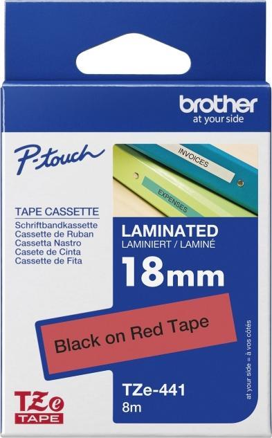 Produktbild Brother Laminated Tape 18Mm (1.80 cm, Rot, Schwarz)