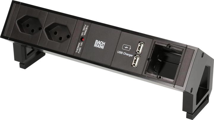 Actual product image Bachmann Desk socket strip DESK 2, 2x T13, 1x USB, 1x ABD empty (2 x, Type 13, USB-A, 0.20 m)