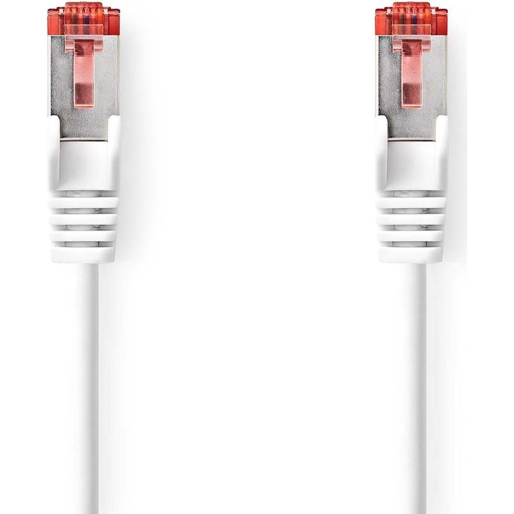 Nedis CAT6-Netzwerkkabel- RJ45 Stecker RJ45 Stecker S/FTP 0.25 m Rund LSZH Weiss Label (S/FTP, CAT6, 0.25 m), Netzwerkka...