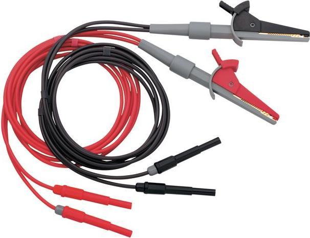 Image du produit Pomona Kit de cordons de mesure Kelvin à pinces crocodile, 1m, noir, gris, rouge, laiton