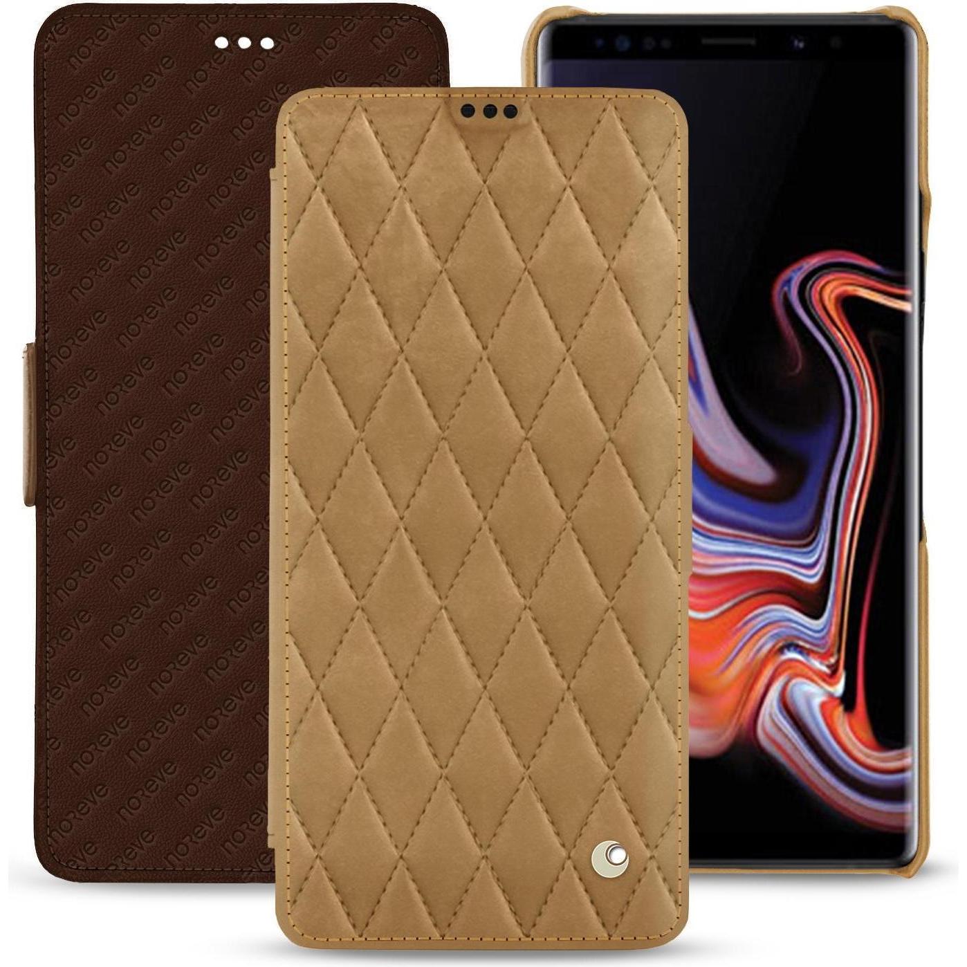 Noreve Lederschutzhülle horizontal (Samsung Galaxy Note 9), Smartphone Hülle, Braun