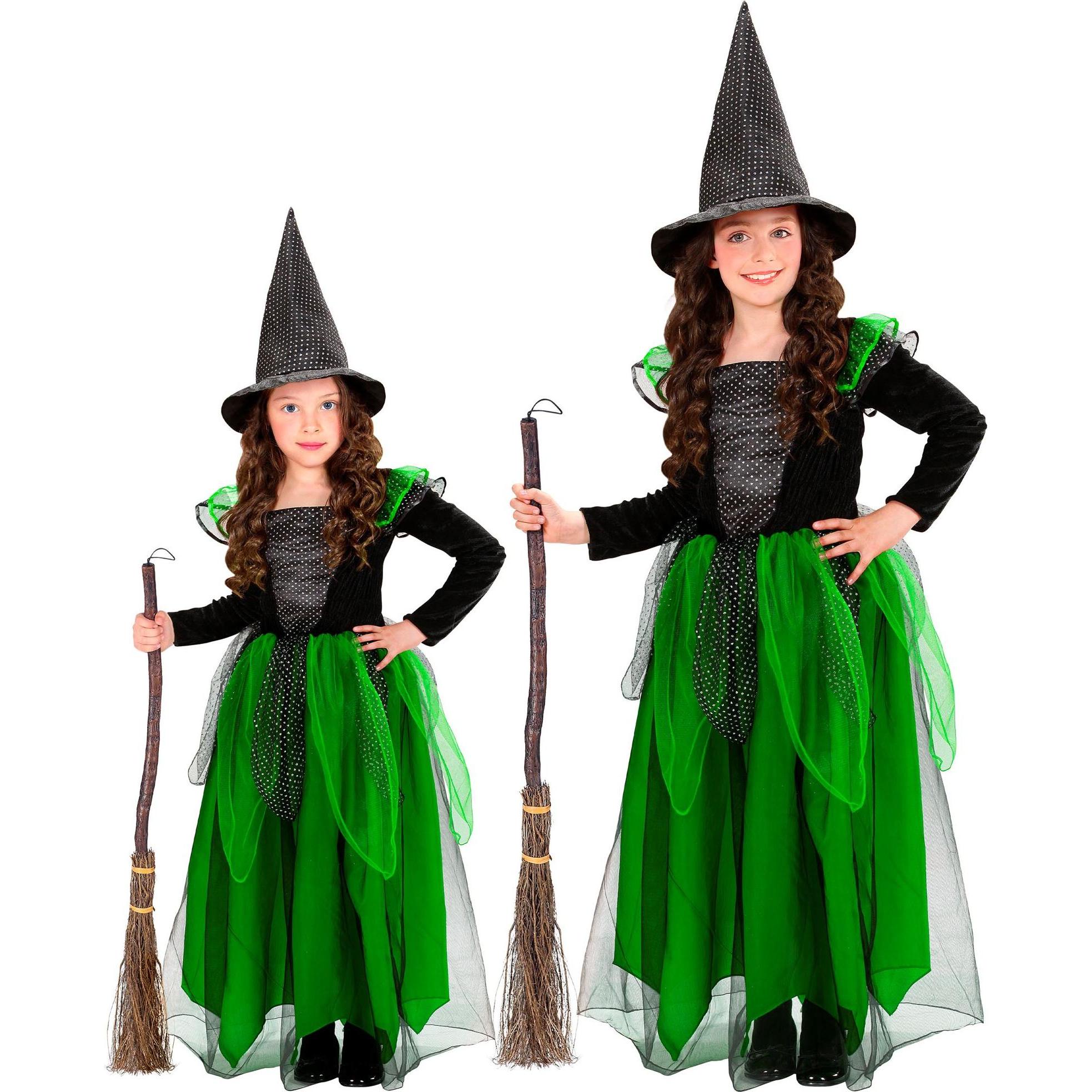 Widmann Grüne Hexe Kinderkostüm mit Kleid und Hut (158)