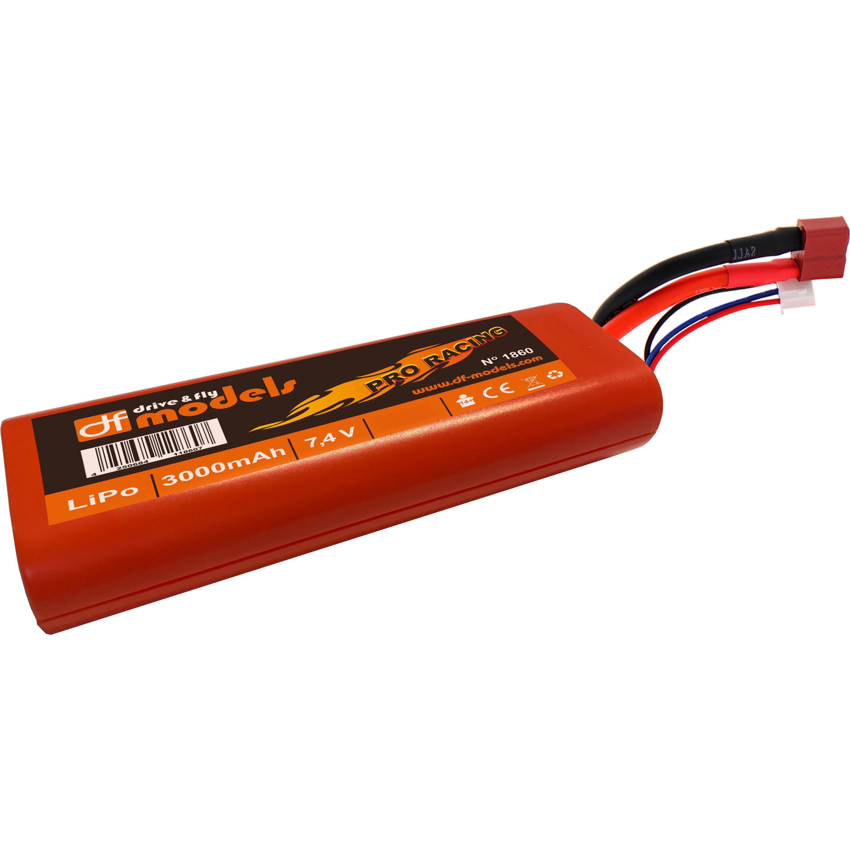 DF-Models LiPo Pack 2S - 7,4 Volt - 3000mAh, 45C - rund (7.40 V, 3000 mAh)