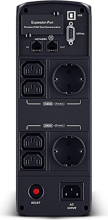 Actual product image Cyberpower USV, PFC-Serie, 1600VA/1000W, Line-Interactive, USB, reiner Sinus, Schutzkontaktdosen/IEC (1600 VA, 1000 W, Line-interactive UPS)