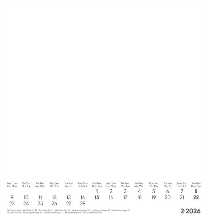 Image du produit Alpha Edition Kreativ-Kalender weiss 2026 - 21x22 cm - Foto, Malen, Basteln - datiert - Kreativkalender - (21 x 22 cm, Couverture rigide, Allemand, Anglais, Français)