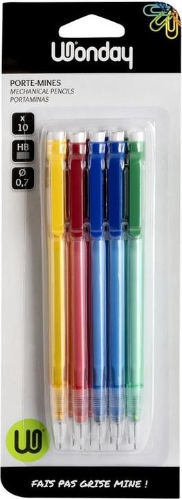 Wonday Druckbleistift, farbig sortiert (0.70 mm, HB, 5x)