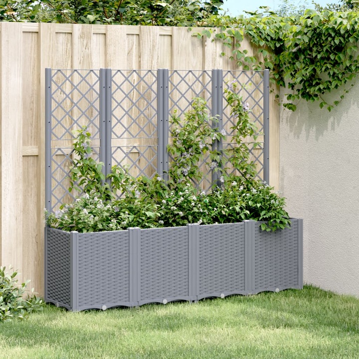 Image du produit VidaXL Bac à plantes avec treillis PP