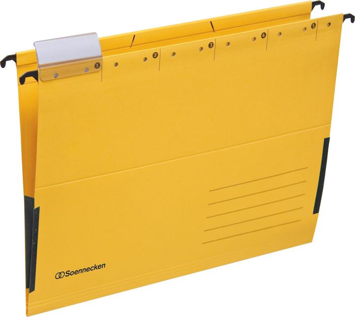 Soennecken Hängetaschen gelb A4 Leinenfrösche 220g Recyclingkarton 25 St./Pack. (A4, 1 x)