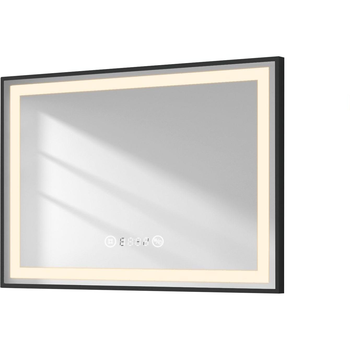 Emke, Spiegelschrank, Badspiegel mit Beleuchtung 70*50cm,Beschlagfrei, Temperatur und Uhr Kaltweiss(6500K), Dimmbar (70 ...