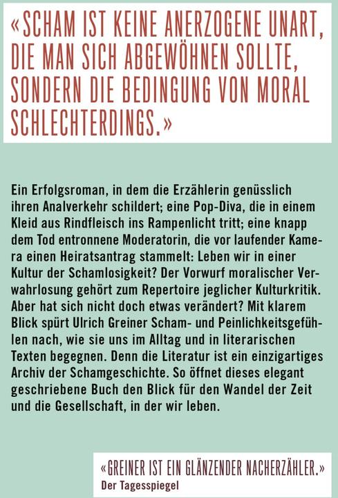 Produktbild Schamverlust (Deutsch, Ulrich Greiner, 2014)