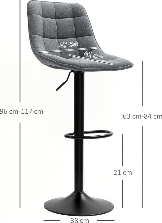 Produktbild Homcom Barhocker Polyester Dunkelgrau