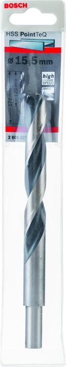 Produktbild Bosch Professional Zubehör Metallspiralbohrer HSS PointTeQ, DIN 338, mit reduziertem Schaft, 15,5 mm (15.5 mm)