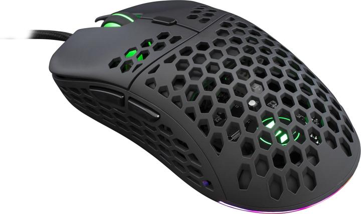 Actual product image White Shark Ultra light Gaming mouse eShark Naginata Black, 60g, Pixart PMW3389 sensor, with RGB backlight (Cable)