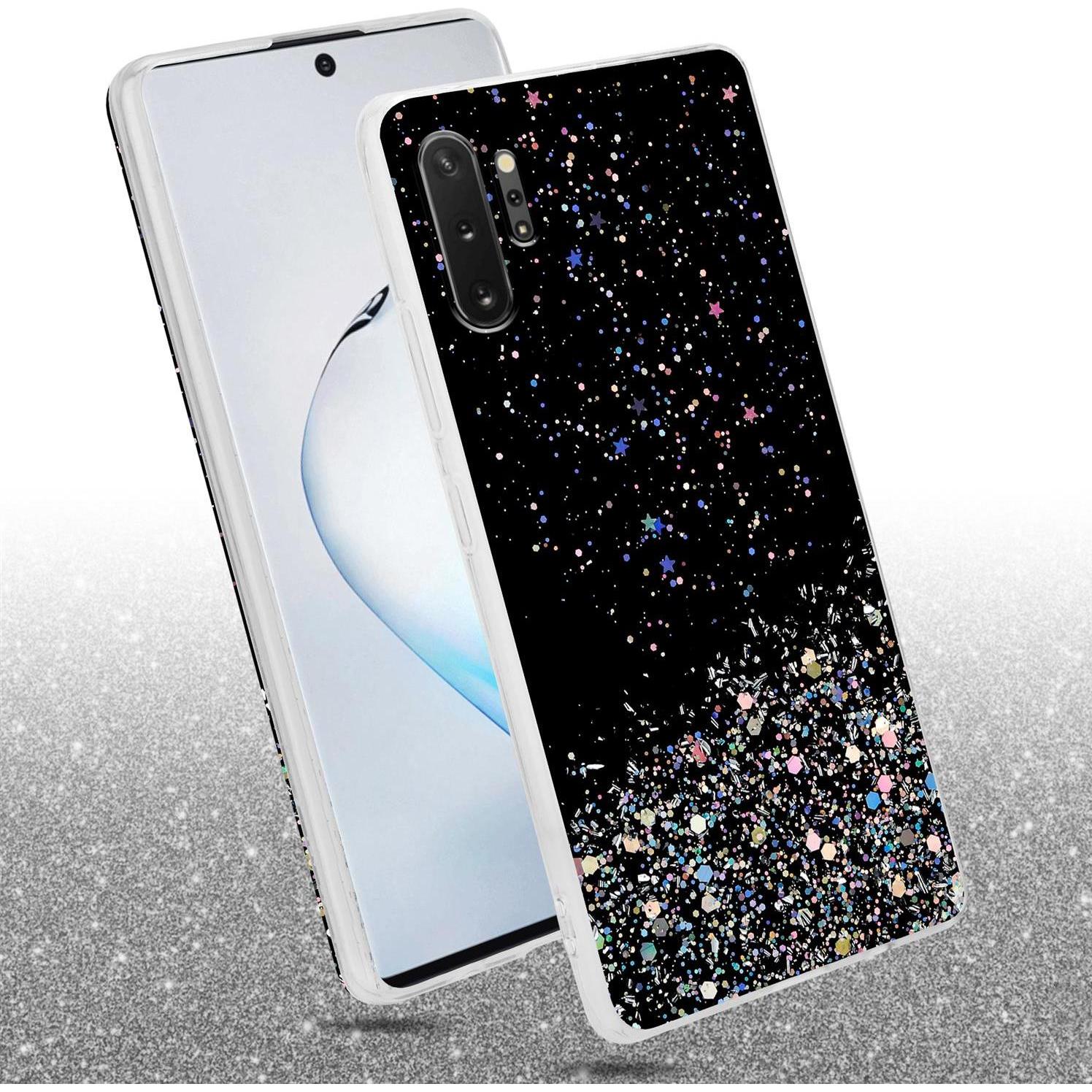Thumbnail - Cadorabo TPU Cover funkelnder Glitter (Samsung Galaxy Note 10 Plus), Smartphone Hülle, Schwarz