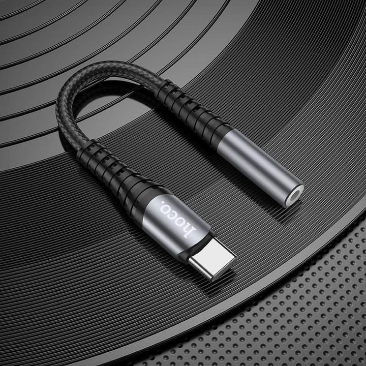 Actual product image Hoco - Audio Cable Adapter (LS33) - Type-C to Jack 3.5mm - Grey (Digital -> Analog)