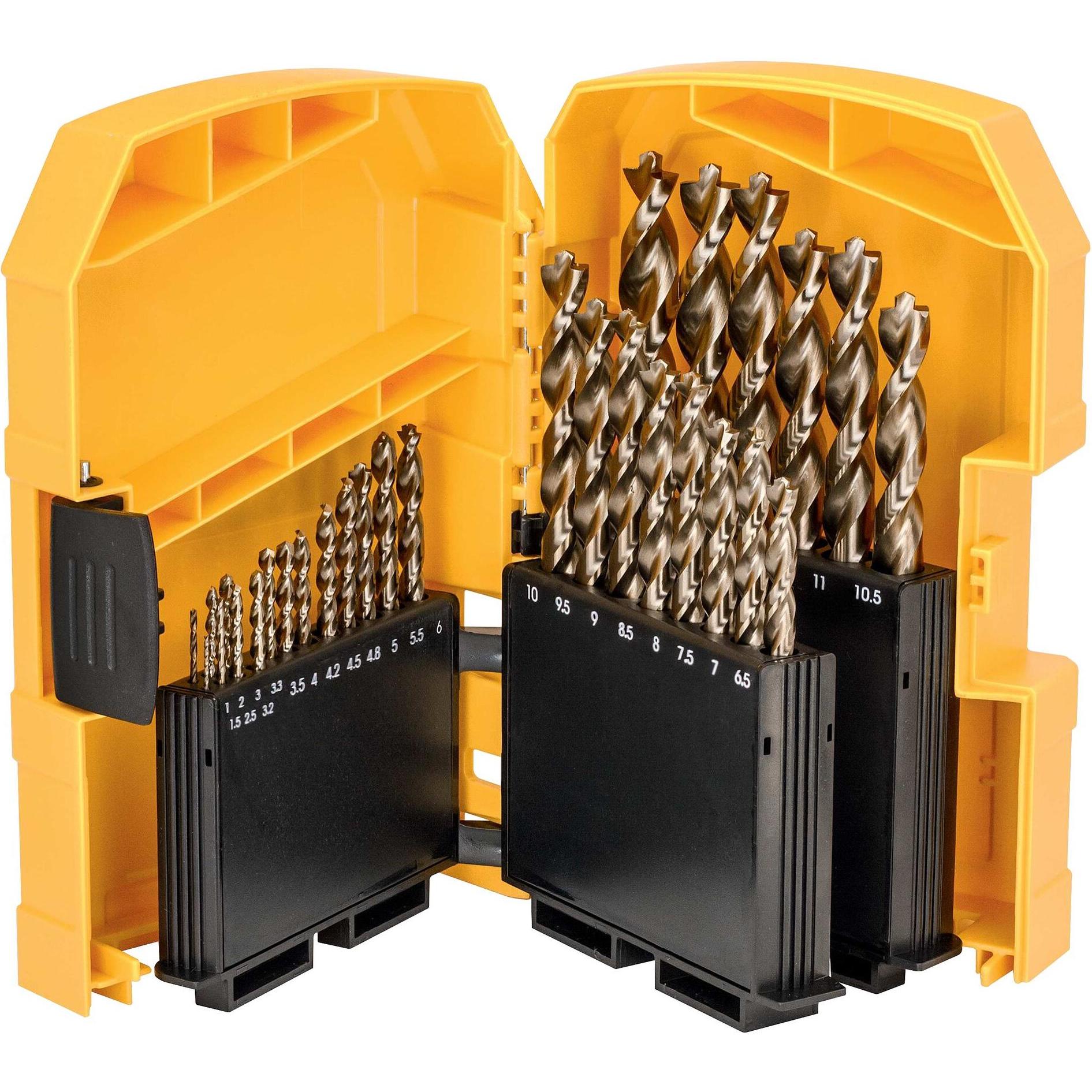 DeWalt, Bohrereinsatz, bohrerSet HSSCo tlg (1 mm, 1.5 mm, 2 mm, 2.5 mm, 3 mm, 3.2 mm, 3.3 mm, 3.5 mm, 4 mm, 4.2 mm, 4.5 ...