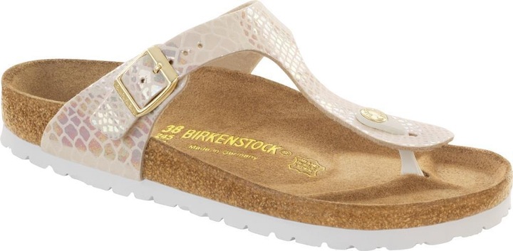 Actual product image Birkenstock GIZEH Kids Birko-Flor Narrow - Shiny Snake Cream (30)