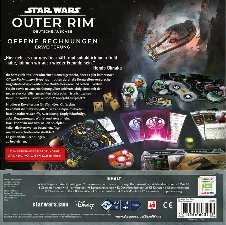 Produktbild FFG FFGD3008 - Star Wars: Outer Rim Offene Rechnungen, ab 12 Jahren (DE-Erweiterung) (Deutsch)