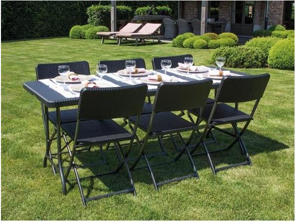 Produktbild Perel Klapptisch RattanOptik