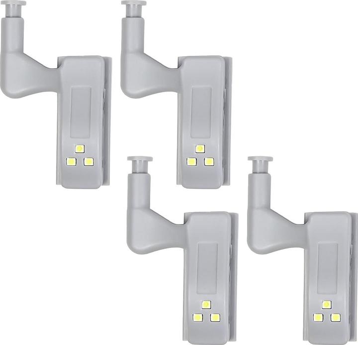 Casativo Automatische Schrankscharnier-Beleuchtung, grau, 4-tlg.