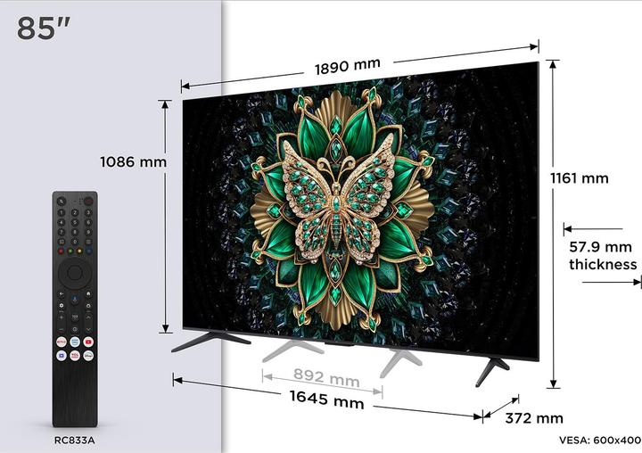Produktbild TCL Smart TV QD-MiniLED 4K 85' (85", QD-Mini-LED, 4K, 2025)