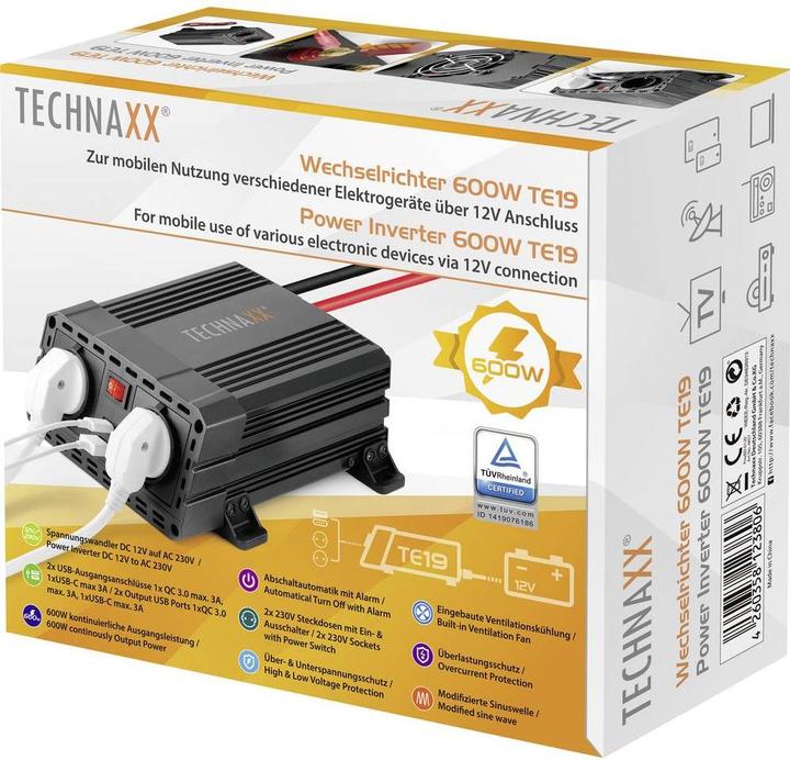 Actual product image Technaxx POWER INVERTER 600W