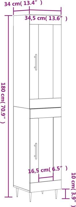 Image du produit vidaXL Amelde (34.50 x 34 x 180 cm)