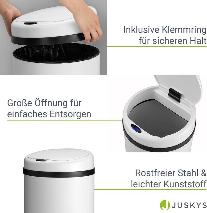 Image du produit Juskys Poubelle automatique avec capteur (30 l)