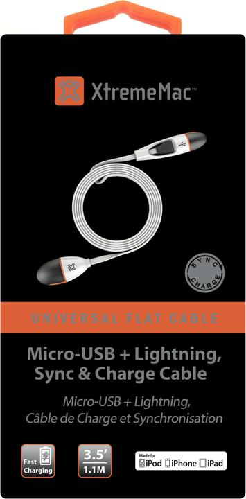 Produktbild XtremeMac Lightning Flachkabel (1 m, USB 2.0)