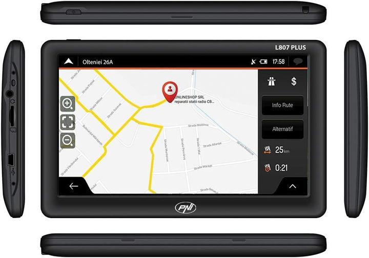 Actual product image PNI GPS navigation system L807 PLUS 7-inch screen, 800 MHz, 256 MB DDR, 8 GB internal memory (7")