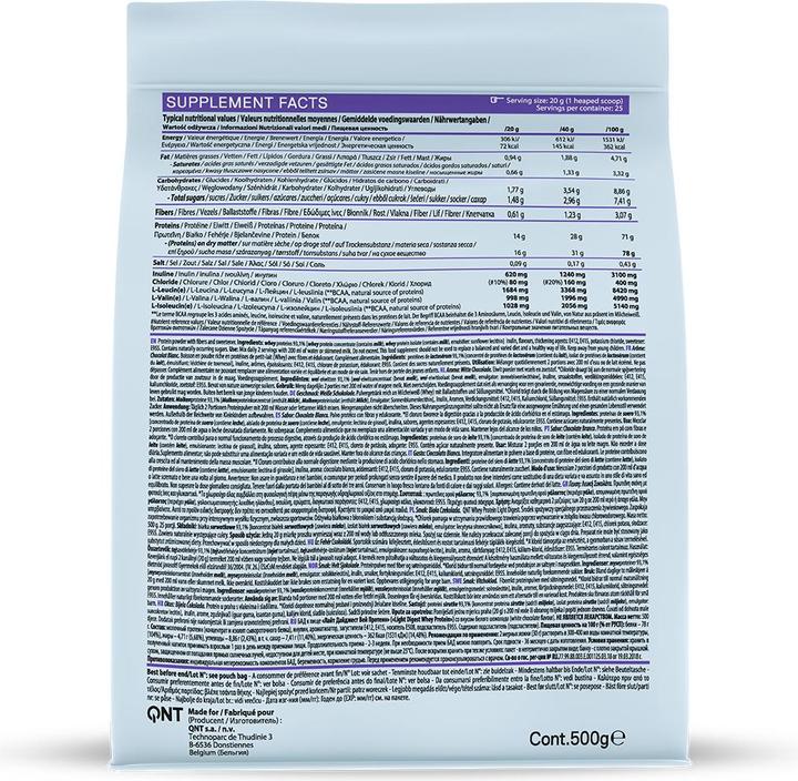 Nutritional values and ingredients QNT Light Digest (White chocolate, 1 pcs., 500 g)