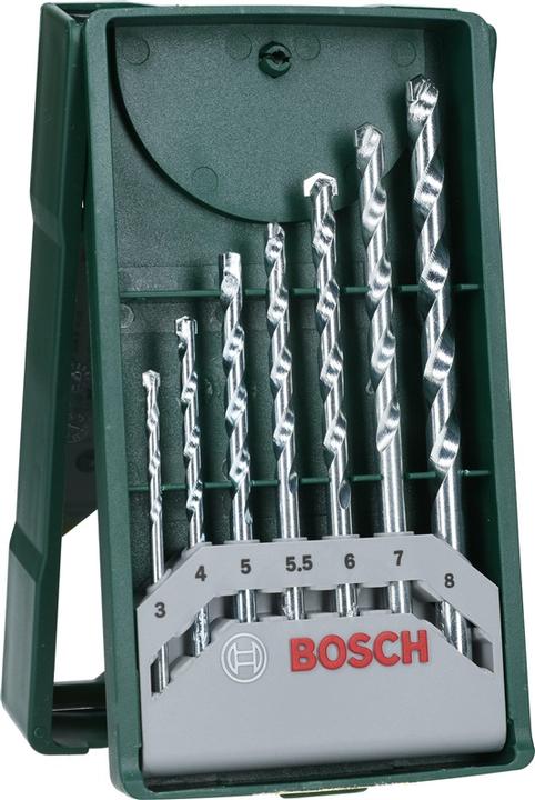 Produktbild Bosch Zubehör Mini-X-Line Steinbohrer-Set, 7-teilig (3 mm, 4 mm, 5 mm, 5.5 mm, 6 mm, 7 mm, 8 mm)
