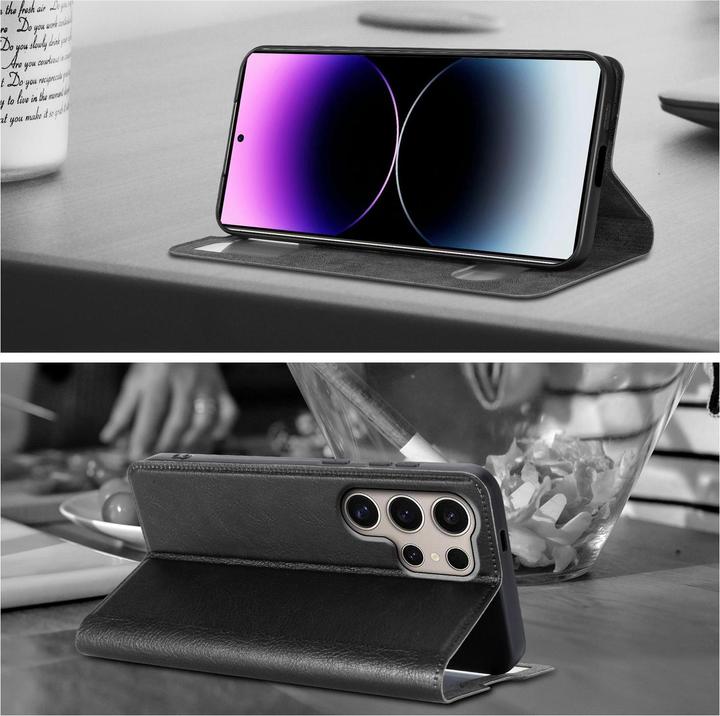 Actual product image Cadorabo Book View cover with double window (Samsung Galaxy S24 Ultra)