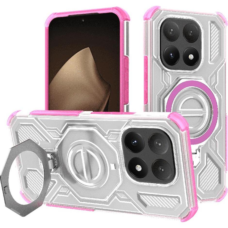 Techsuit - Carbon Shield PRO - Xiaomi 15T - Pink Transparent (Xiaomi 15T), Cover smartphone, Pink, Trasparente