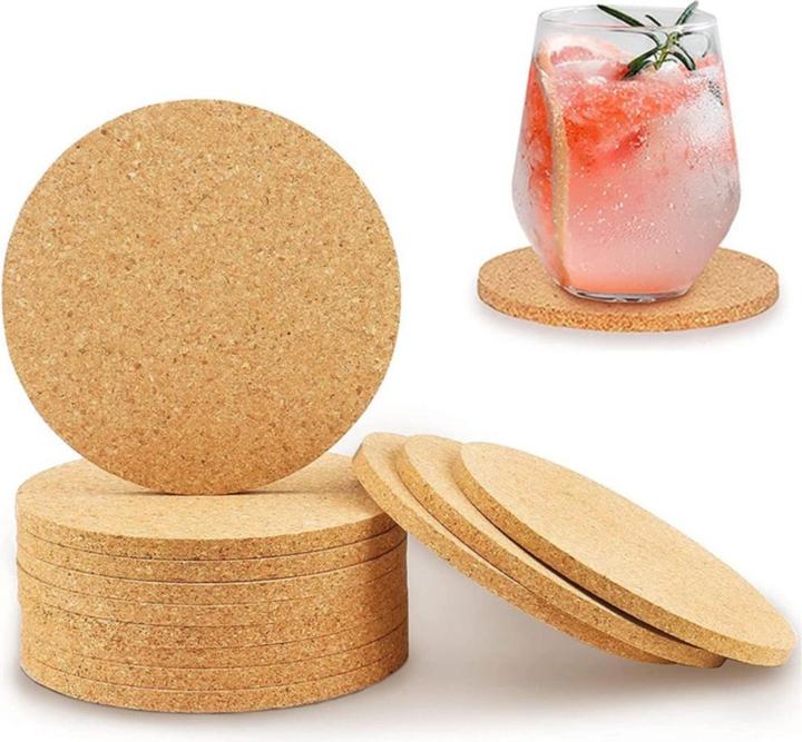 I Am Creative Kork Untersetzer 10er Set Ø90mm DIY Glasuntersetzer Braun (10 x, Glass coaster)