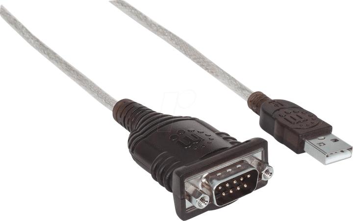 Actual product image Manhattan For connecting a serial device to a USB port, Prolific PL-2303HXD chipset (0.45 m, VGA)