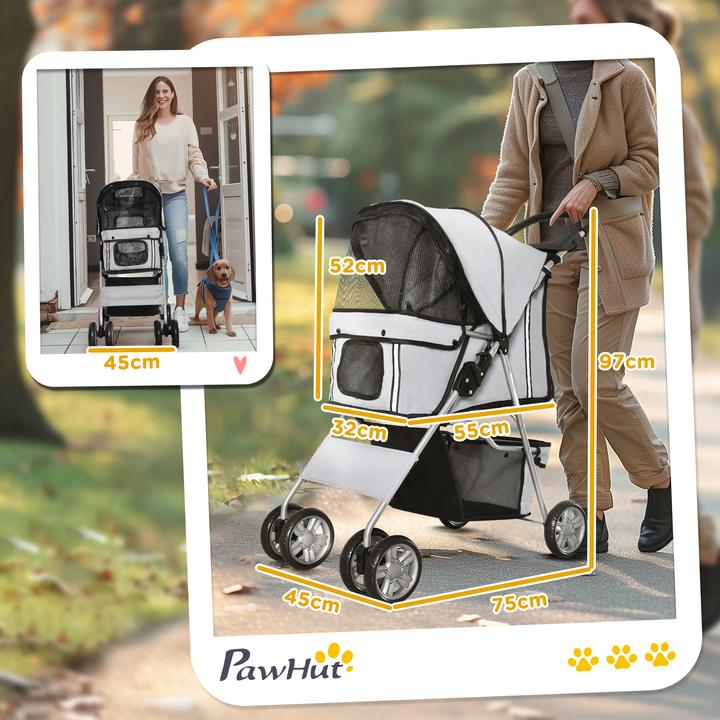 Actual product image PawHut Dog trolley with grid (Dog, Foldable)