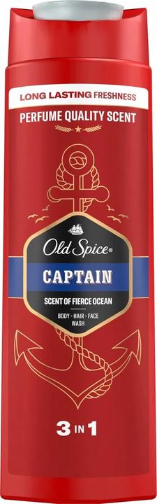 Produktbild Old Spice 3 In 1 Captain - Duschgel + Shampoo (400 ml)