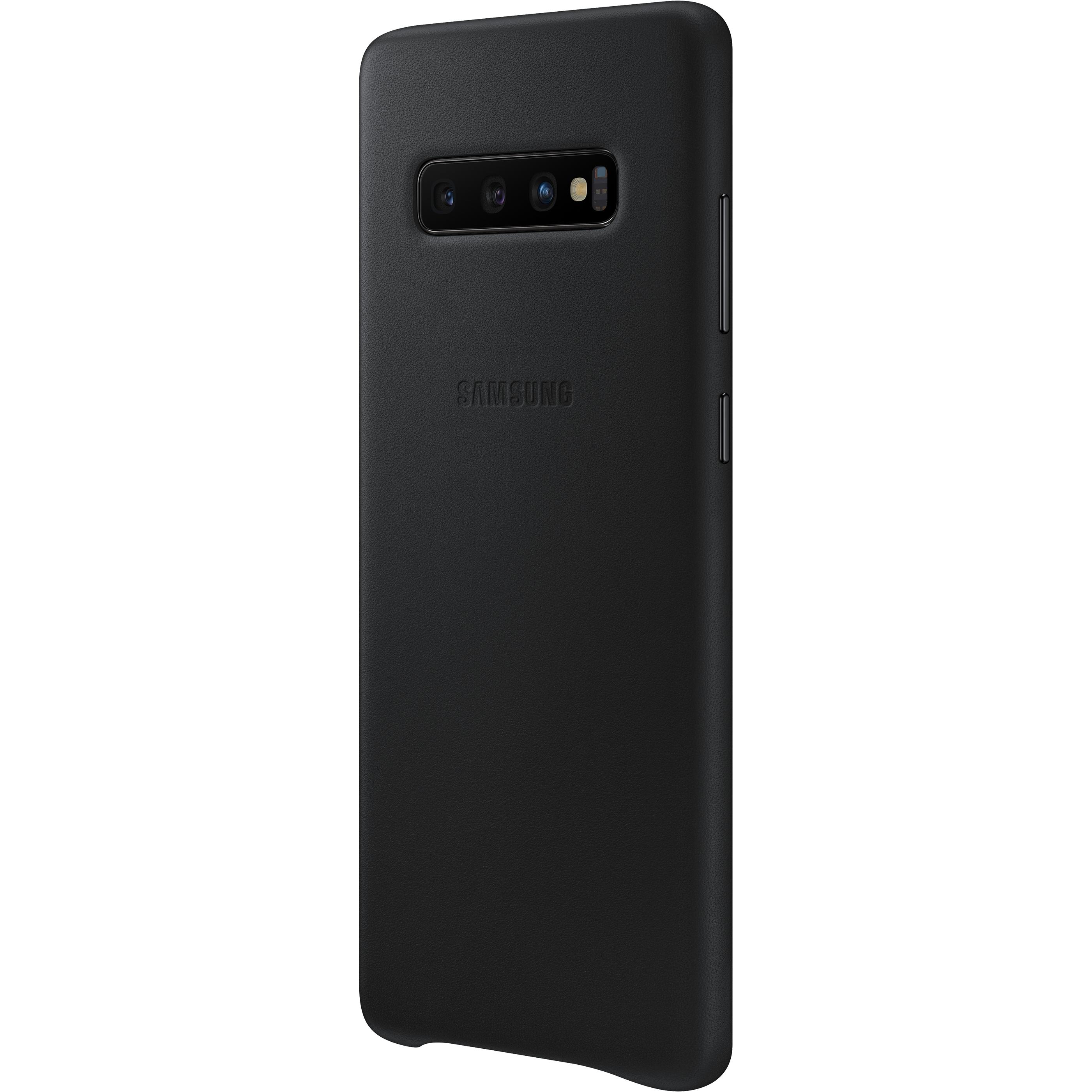 Samsung Leather Cover (Samsung Galaxy S10+), Smartphone Hülle, Schwarz