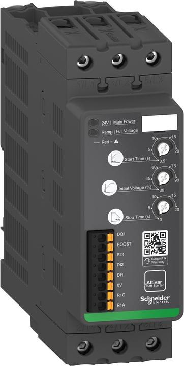 Actual product image Schneider Altivar soft starter ATS130, 45A, 200 to 480V AC, control voltage 24V DC ATS130N2D45LT