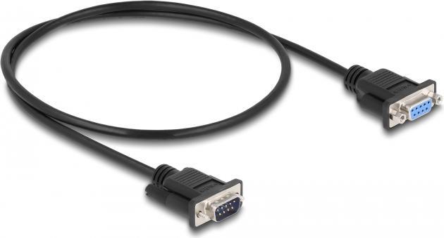 Image du produit Delock Câble série RS-232 D-Sub 9 mâle vers femelle null-modem avec boîtier de connecteur étroit 0,5 m (0.50 m, VGA)
