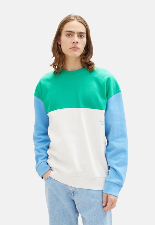 Produktbild Tom Tailor Sweatshirt Pullover ohne Kapuze mit Color-Block (XL)