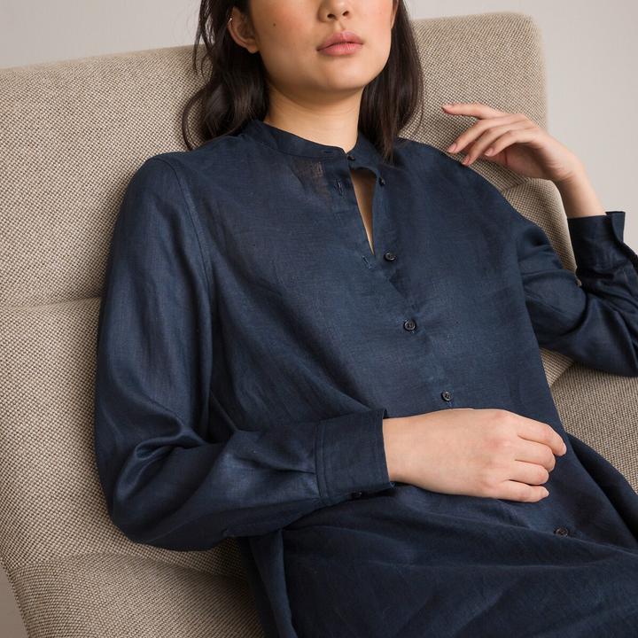 Produktbild La Redoute Collections Langärmeliges Maxikleid aus Leinen (48)