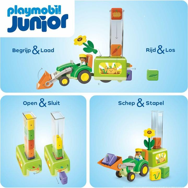 Produktbild Playmobil JUNIOR: Traktor mit lustiger Pflanzmaschine (71773, Playmobil Junior)