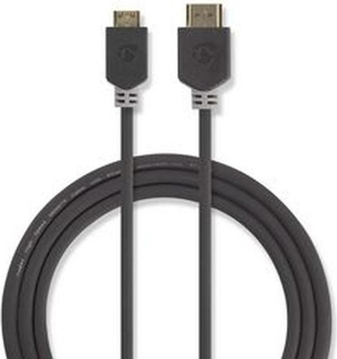 Produktbild Nedis High Speed??HDMI T Kabel mit Ethernet HDMIT Stecker HDMIT Mini Stecker 4K@60Hz 18 Gbps 2.00 m (2 m)