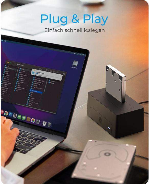 Produktbild Icy Box ICY BOX DockingStation für 1x HDD/SSD,IB-1121-U3 (USB-C, 3 Ports)