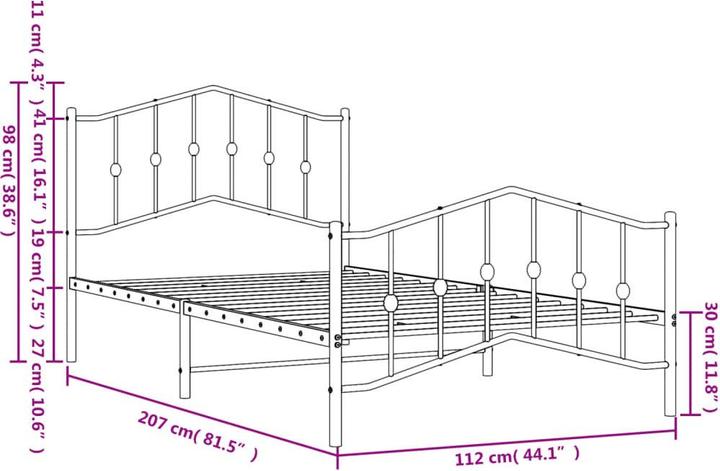Image du produit vidaXL Bettgestell (107 x 203 cm)